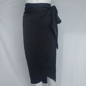VICI Satin Wrap Midi Skirt Black Size XS